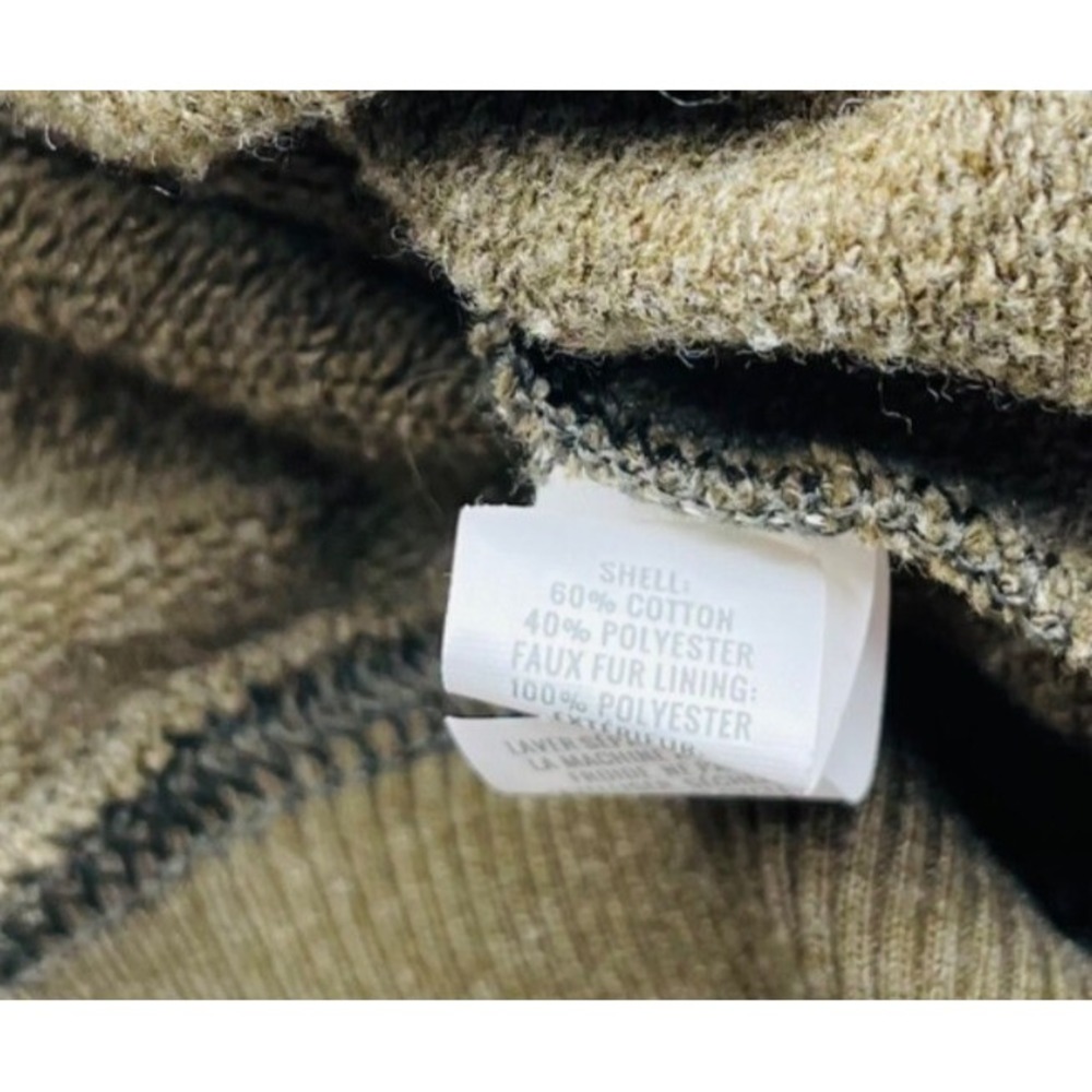 Aerie size Medium Sherpa-Lined Olive Green Hoodie Sweatshirt‎ - Picture 3 of 5